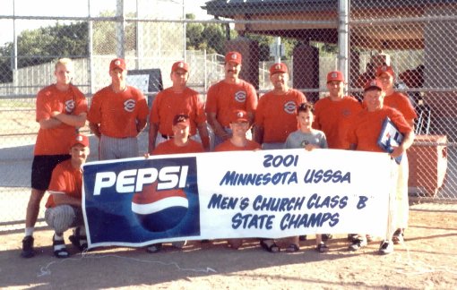 Crossroads Men's Softball - 2001 State Champions, click to view larger photo